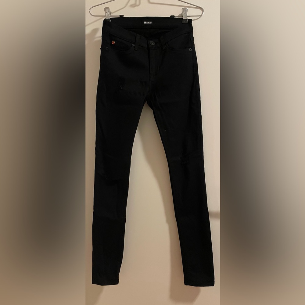 Hudson Jeans Women's Black Distressed Skinny Jeans
